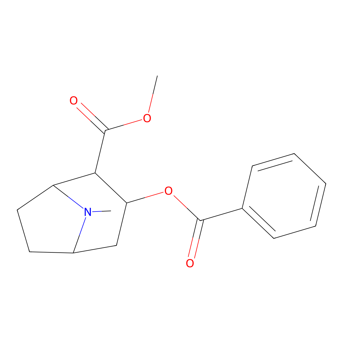 Methyl 3-(benzoyloxy)-8-methyl-8-azabicyclo[3.2.1]octane-2-carboxylate molecular structure, CAS 21030-42-2