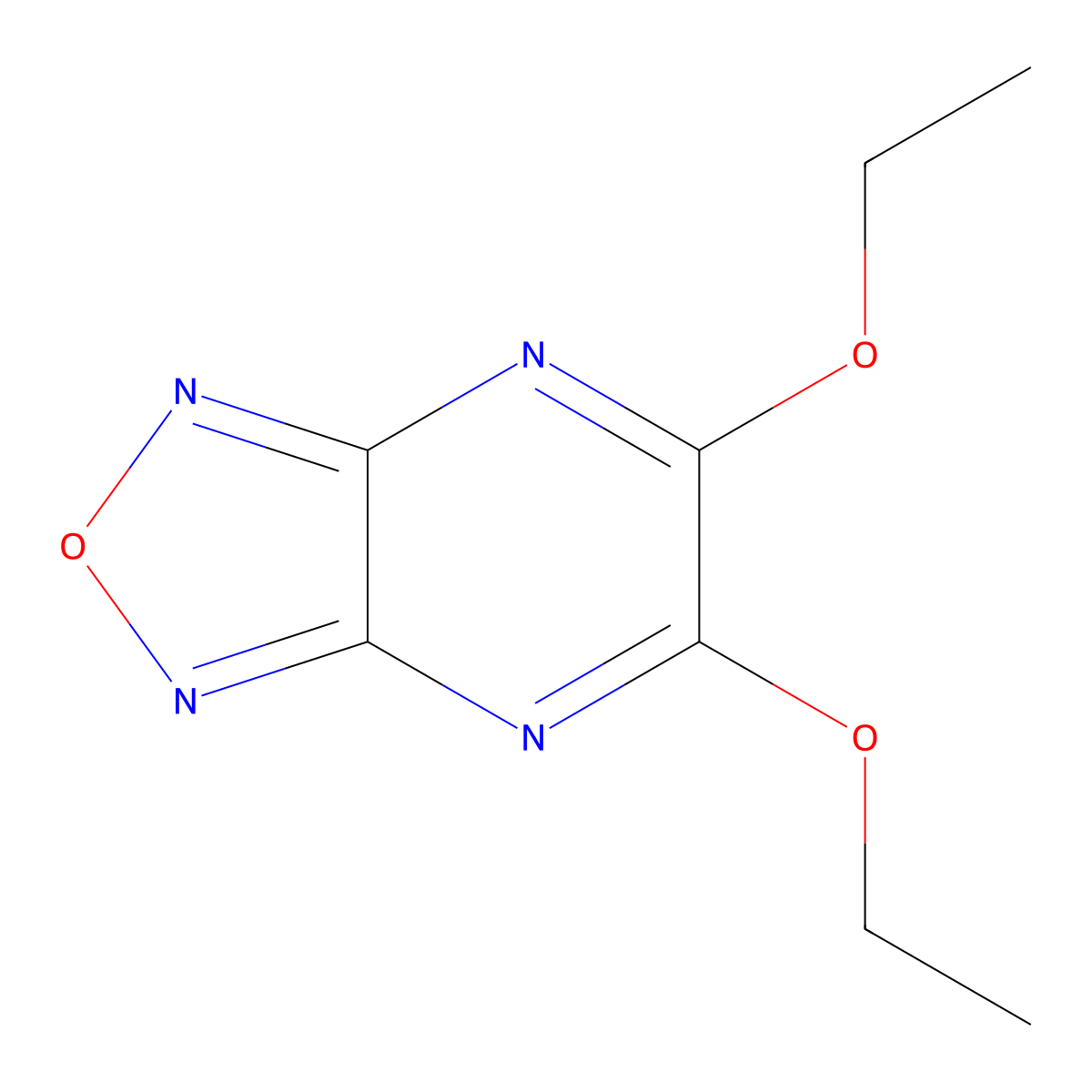 5,6-Diethoxy-[1,2,5]oxadiazolo[3,4-b]pyrazine molecular structure, CAS 210301-72-7