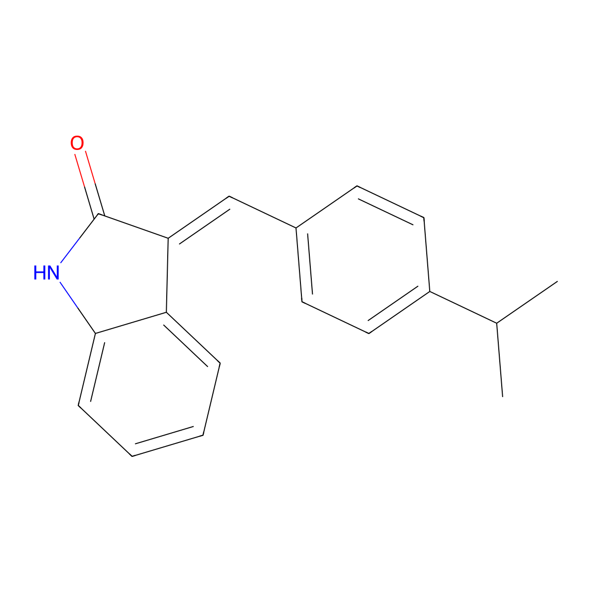 (E)-3-(4-Isopropylbenzylidene)indolin-2-one molecular structure, CAS 210303-05-2
