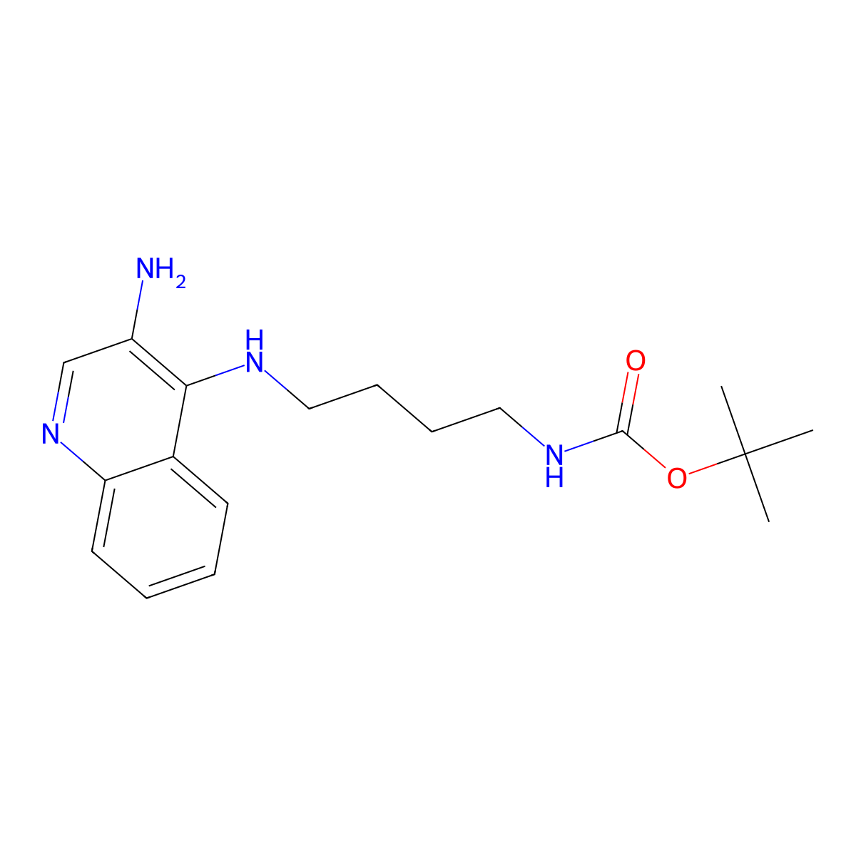 tert-Butyl (4-((3-aminoquinolin-4-yl)amino)butyl)carbamate molecular structure, CAS 210303-90-5