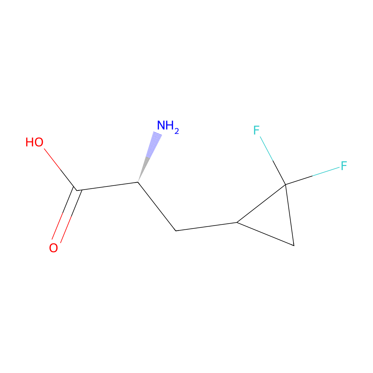 (2R)-2-amino-3-(2,2-difluorocyclopropyl)propanoic acid molecular structure, CAS 2103053-86-5