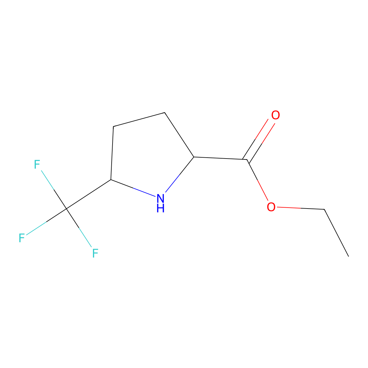 Ethyl 5-(trifluoromethyl)pyrrolidine-2-carboxylate molecular structure, CAS 2103176-67-4