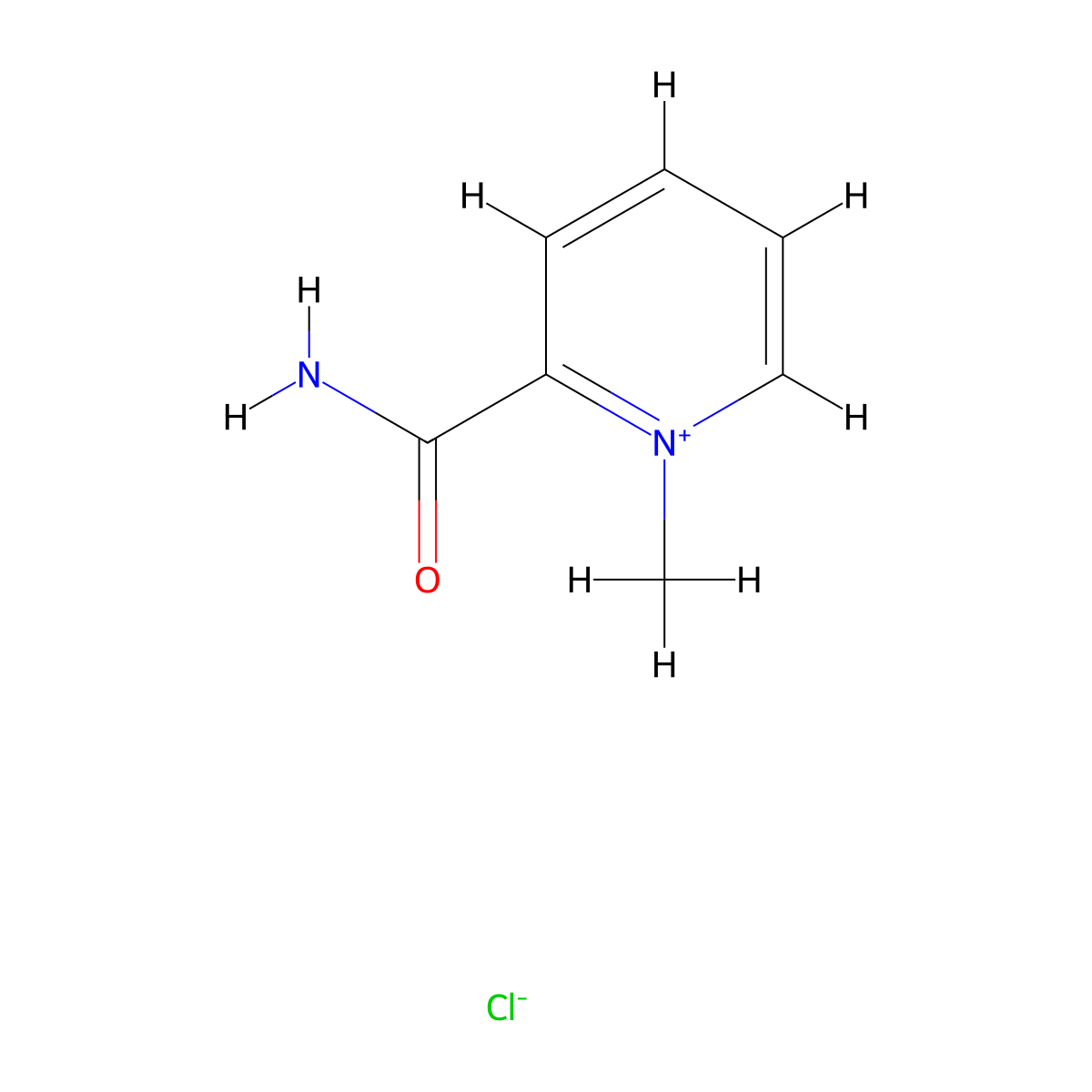 2-Carbamoyl-1-methylpyridin-1-ium chloride molecular structure, CAS 21032-31-5