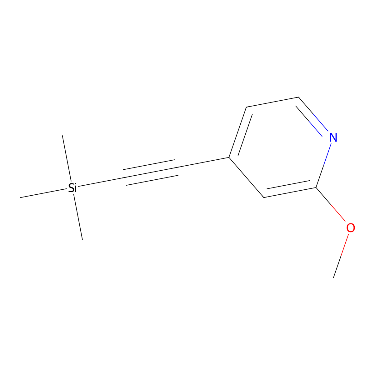 2-Methoxy-4-((trimethylsilyl)ethynyl)pyridine molecular structure, CAS 2103208-38-2