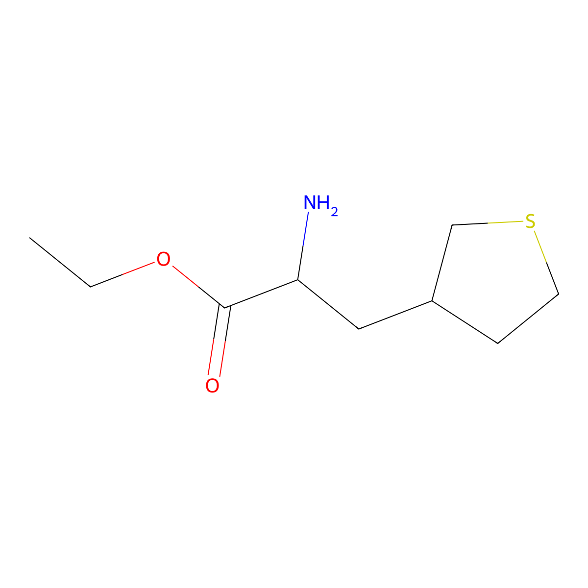 Ethyl 2-amino-3-(thiolan-3-yl)propanoate molecular structure, CAS 2103283-45-8