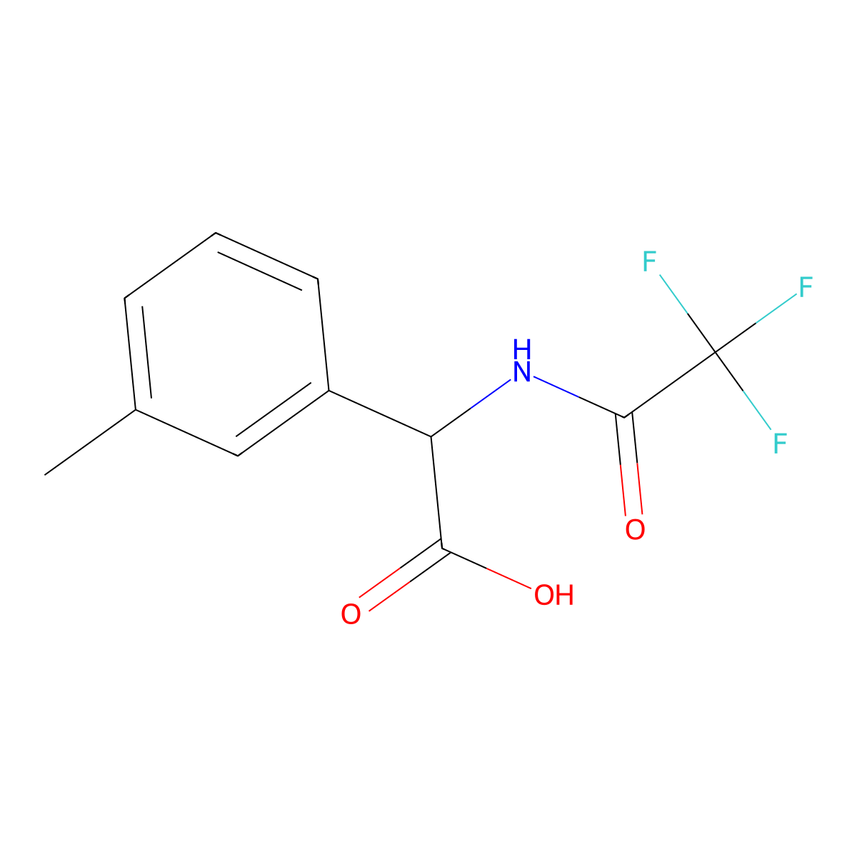 2-(3-Methylphenyl)-2-(trifluoroacetamido)acetic acid molecular structure, CAS 2103308-04-7