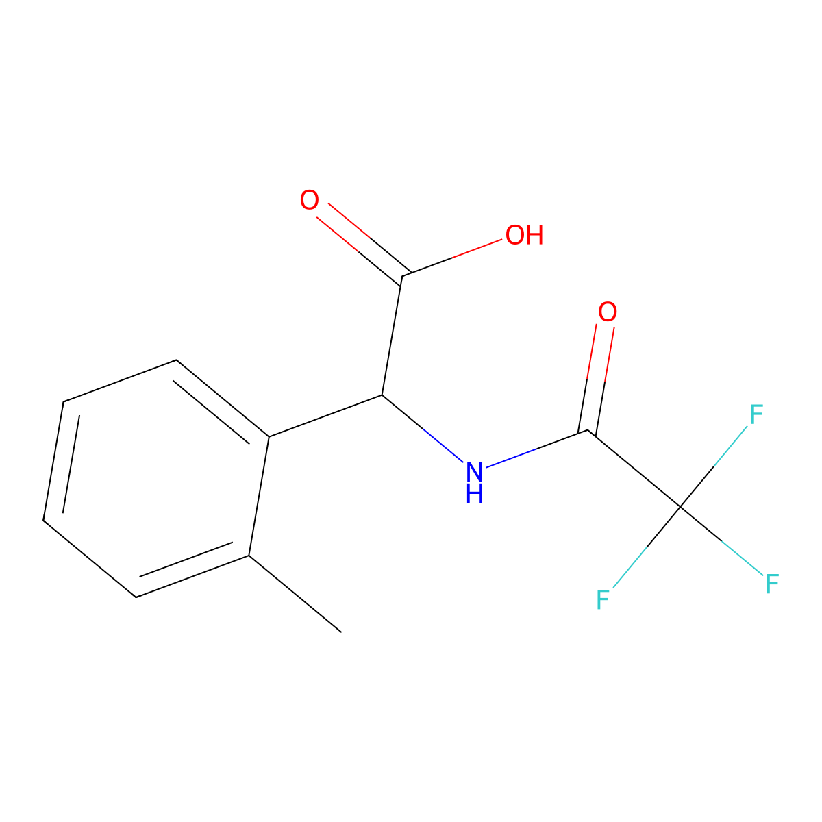 2-(2-Methylphenyl)-2-(trifluoroacetamido)acetic acid molecular structure, CAS 2103347-38-0