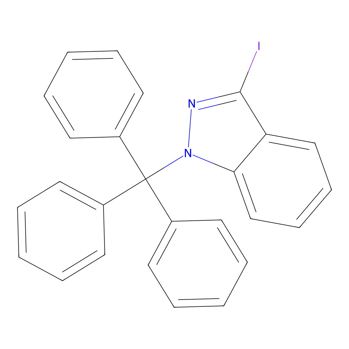 3-Iodo-1-trityl-1H-indazole molecular structure, CAS 2103353-04-2