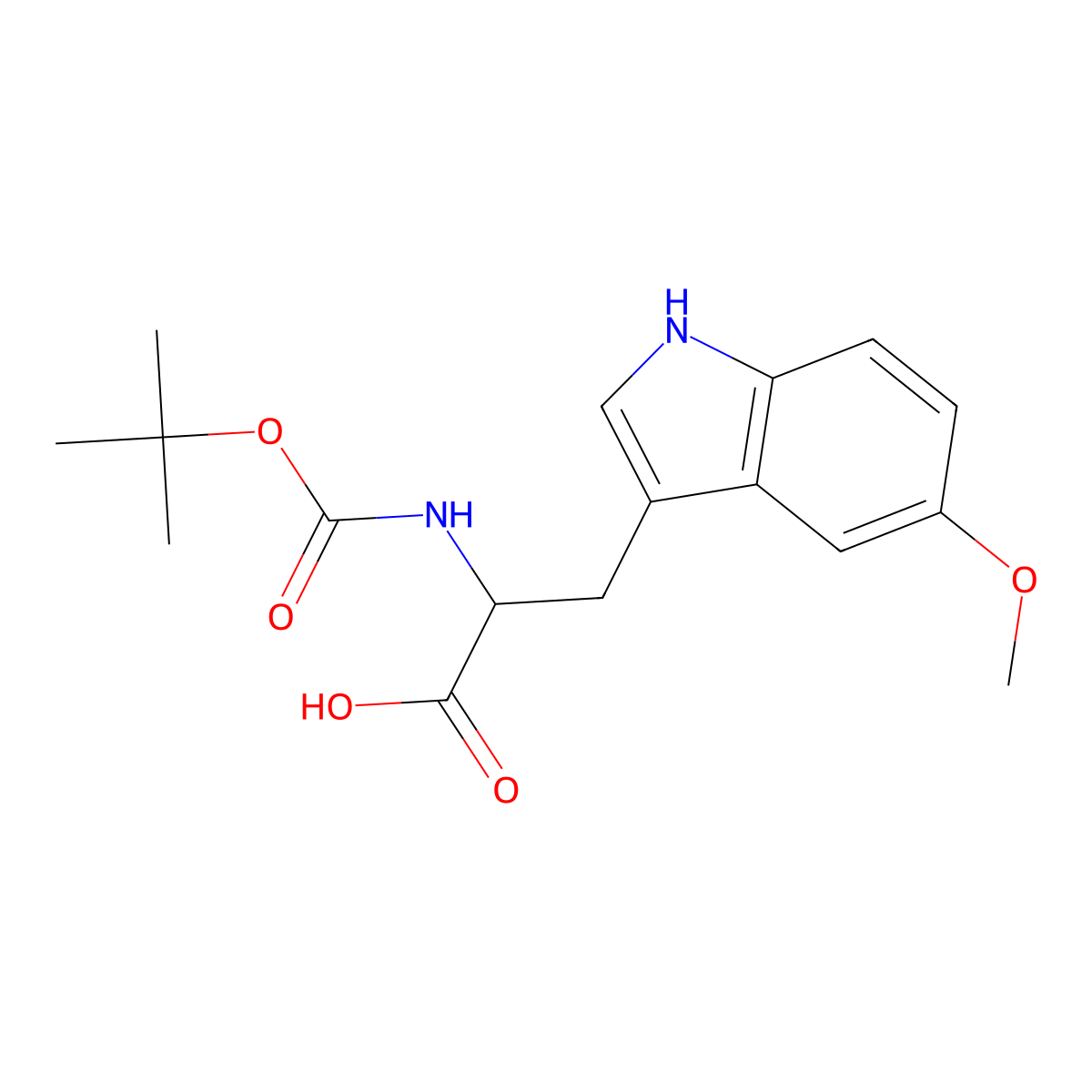 2-((tert-butoxycarbonyl)amino)-3-(5-methoxy-1H-indol-3-yl)propanoic acid molecular structure, CAS 2103356-55-2