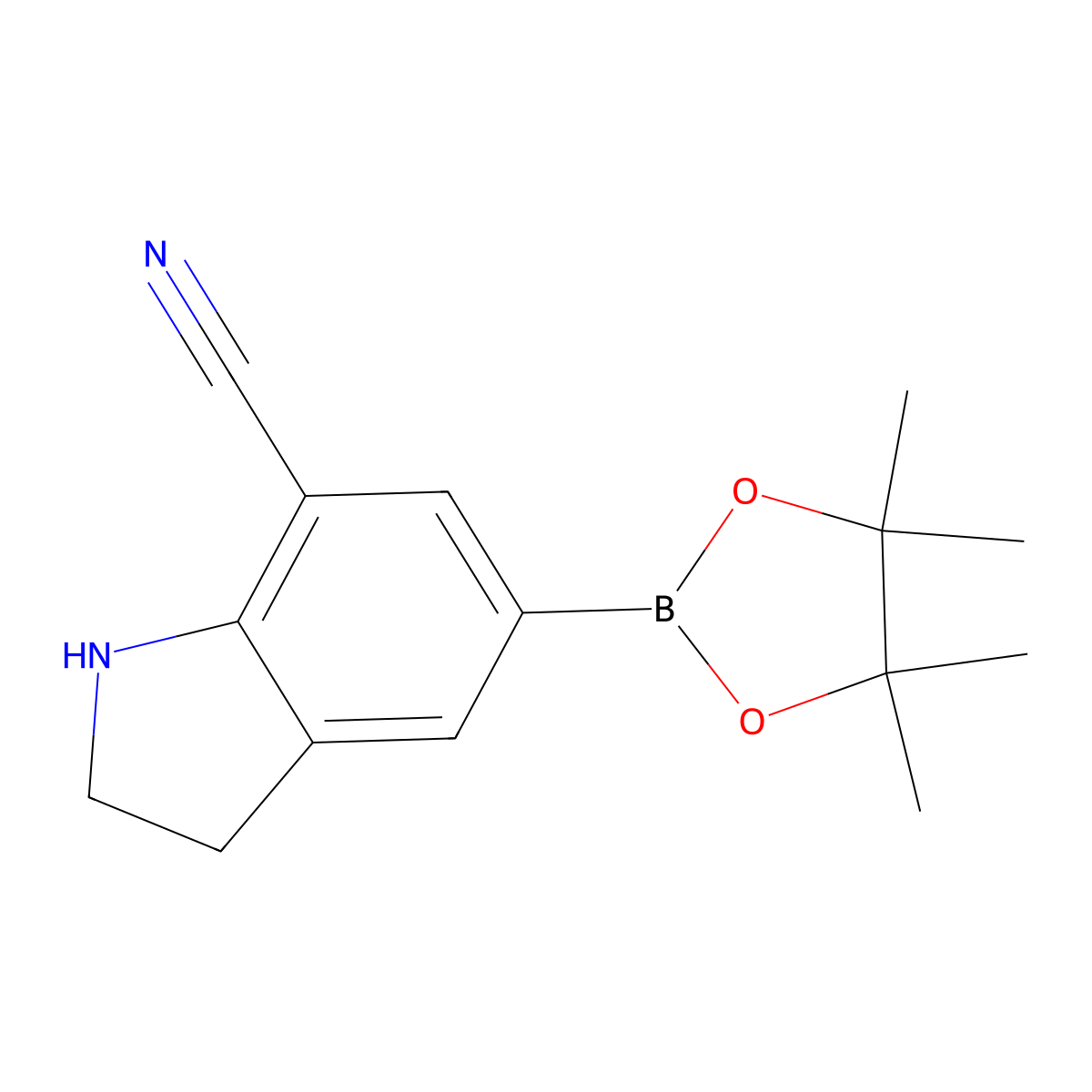 5-(4,4,5,5-Tetramethyl-1,3,2-dioxaborolan-2-yl)indoline-7-carbonitrile molecular structure, CAS 2103386-39-4