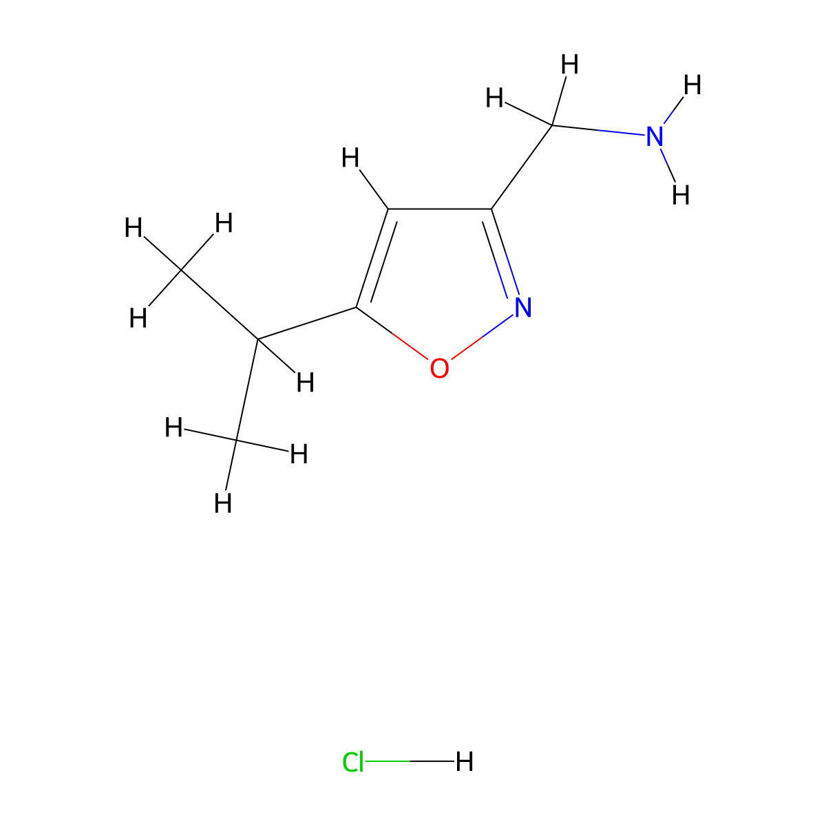 1-[5-(Propan-2-yl)-1,2-oxazol-3-yl]methanamine hydrochloride molecular structure, CAS 2103392-14-7