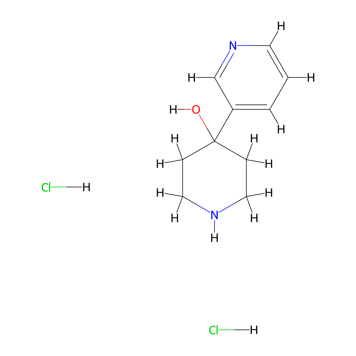 4-(Pyridin-3-yl)piperidin-4-ol dihydrochloride molecular structure, CAS 2103392-22-7