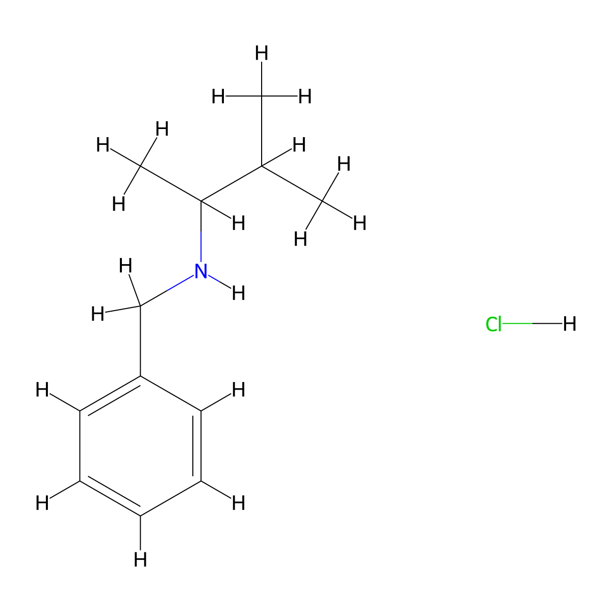 N-Benzyl-3-methyl-2-butanamine hydrochloride molecular structure, CAS 2103392-35-2