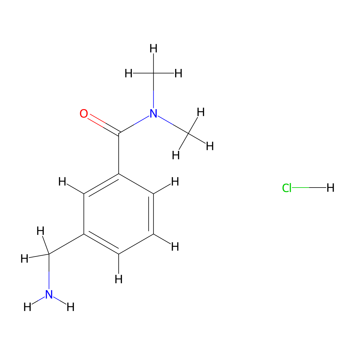 3-(aminomethyl)-N,N-dimethylbenzamide hydrochloride molecular structure, CAS 2103396-51-4