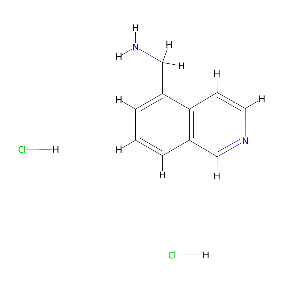 Isoquinolin-5-ylmethanamine dihydrochloride molecular structure, CAS 2103400-38-8