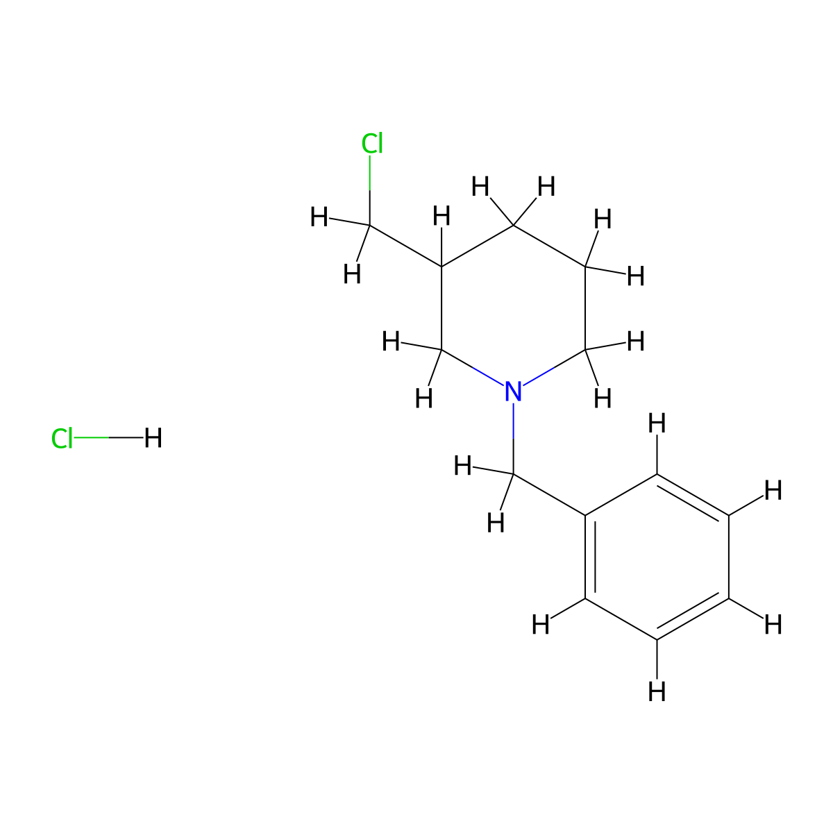 1-Benzyl-3-(chloromethyl)piperidine hydrochloride molecular structure, CAS 2103401-48-3