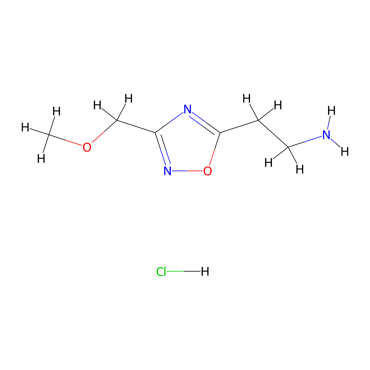2-[3-(Methoxymethyl)-1,2,4-oxadiazol-5-yl]ethan-1-amine hydrochloride molecular structure, CAS 2103402-79-3