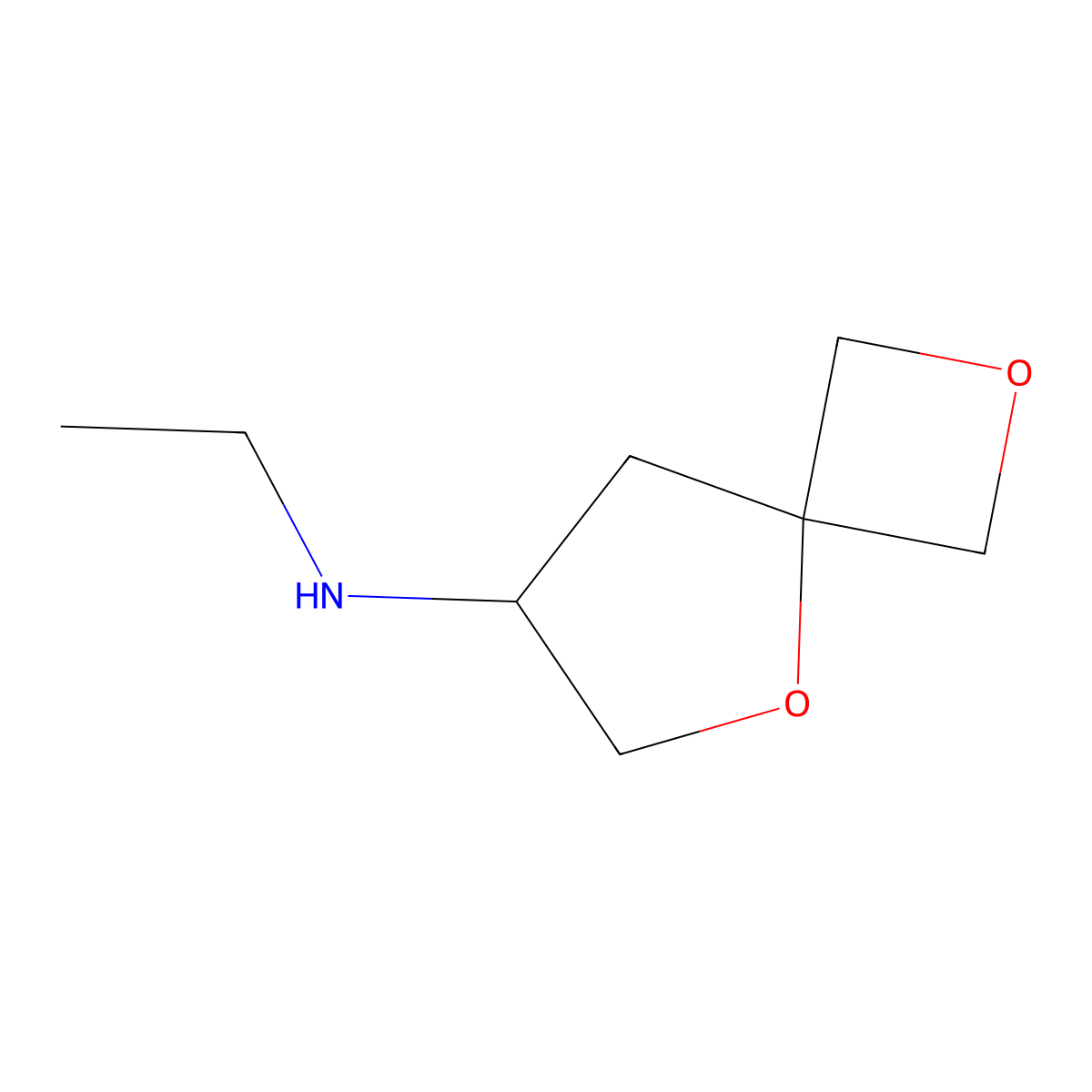 N-Ethyl-2,5-dioxaspiro[3.4]octan-7-amine molecular structure, CAS 2103404-87-9