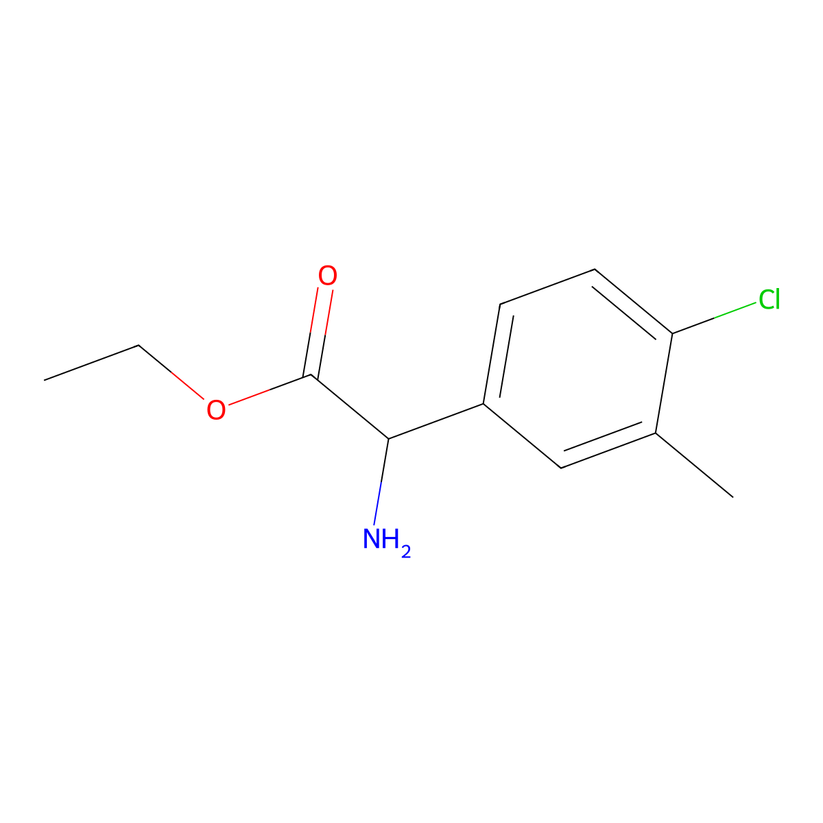 Ethyl 2-amino-2-(4-chloro-3-methylphenyl)acetate molecular structure, CAS 2103418-31-9