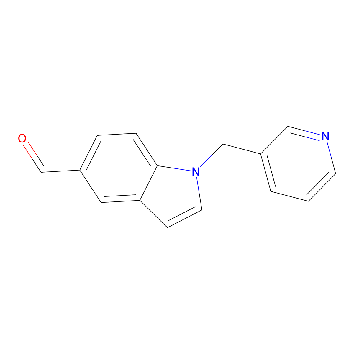 1-(pyridin-3-ylmethyl)-1H-indole-5-carbaldehyde molecular structure, CAS 210344-01-7