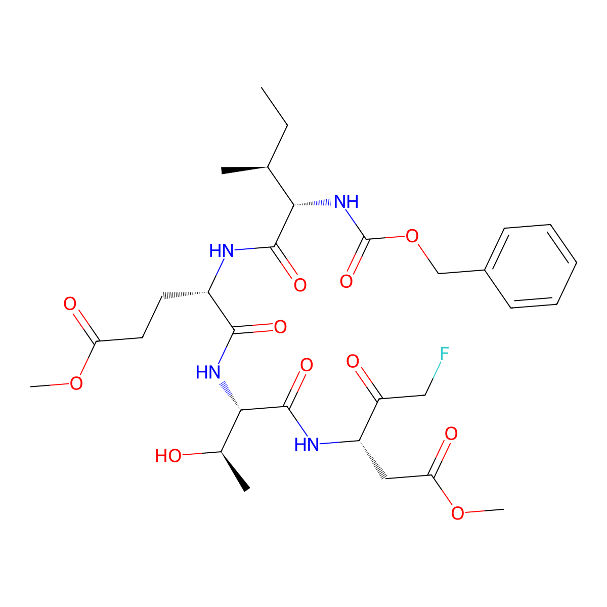 Z-IETD-fmk molecular structure, CAS 210344-98-2