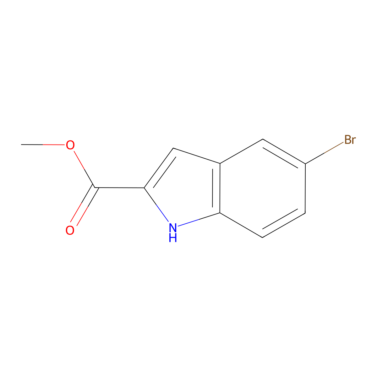 methyl 5-bromo-1H-indole-2-carboxylate molecular structure, CAS 210345-56-5