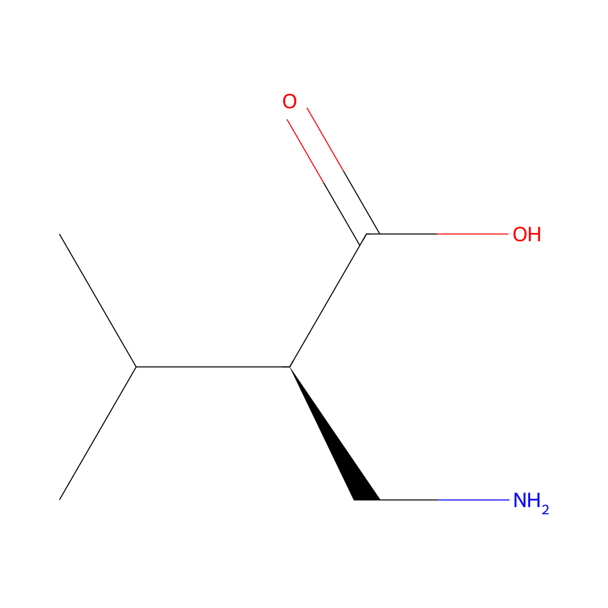 (R)-2-(Aminomethyl)-3-methylbutanoic acid molecular structure, CAS 210345-86-1