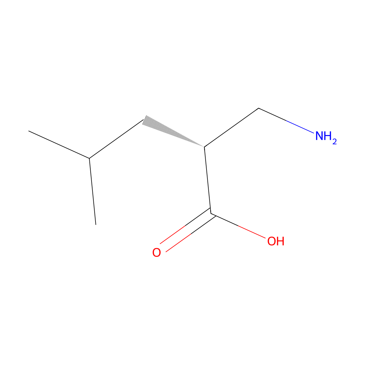 (R)-2-(Aminomethyl)-4-methylpentanoic acid molecular structure, CAS 210345-89-4