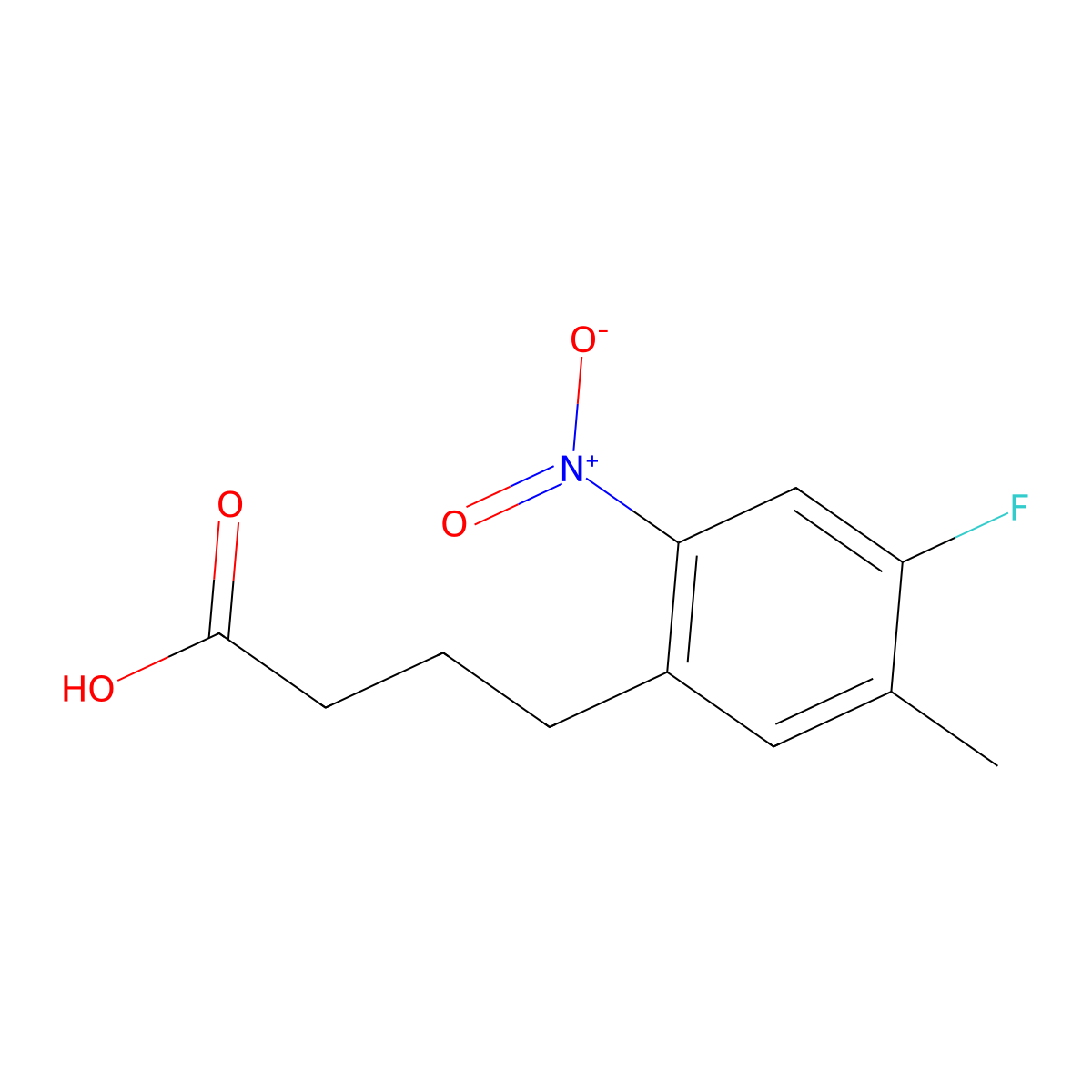 4-(4-Fluoro-5-methyl-2-nitrophenyl)butanoic acid molecular structure, CAS 210346-38-6