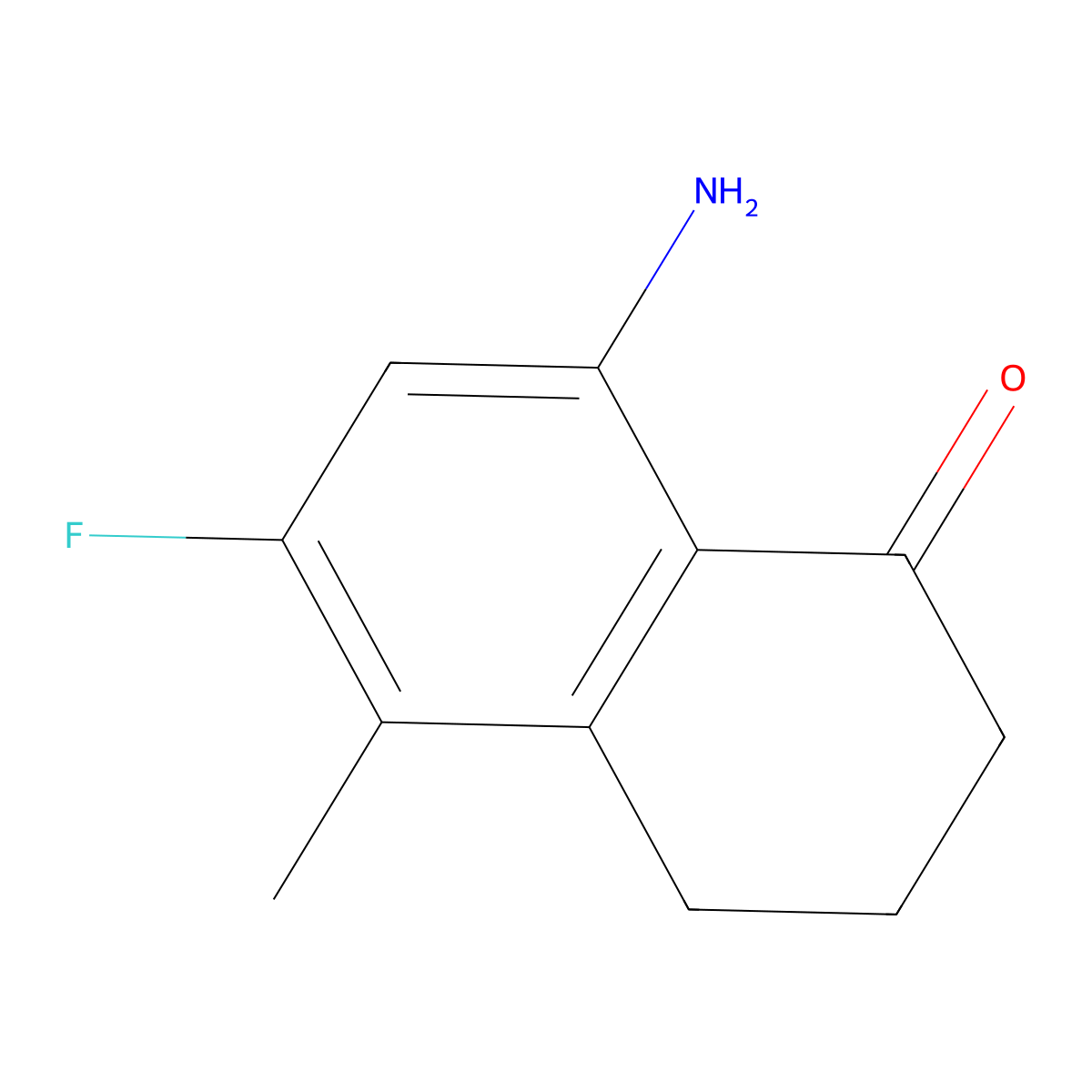8-Amino-6-fluoro-5-methyl-3,4-dihydronaphthalen-1(2H)-one molecular structure, CAS 210346-39-7