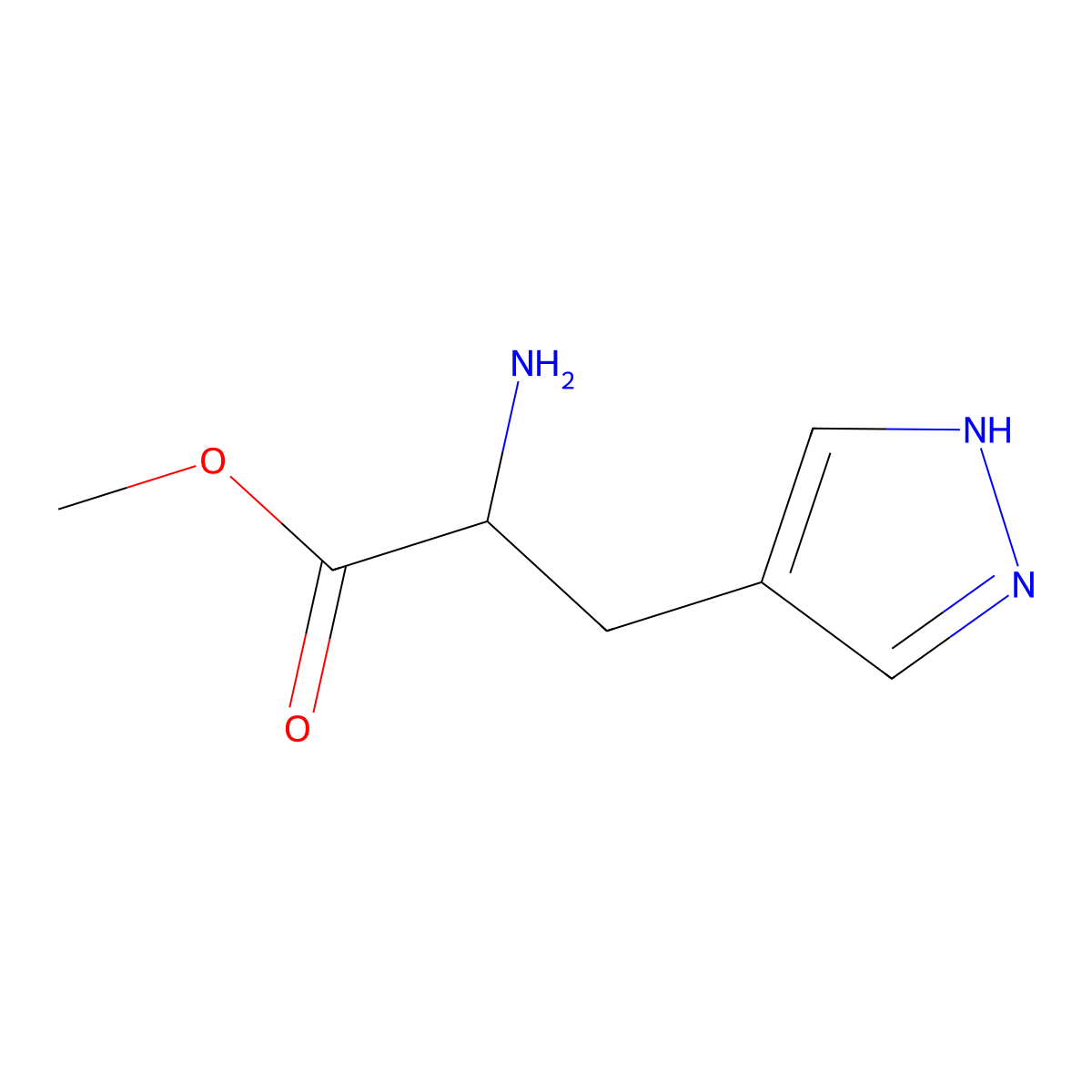 methyl 2-amino-3-(1H-pyrazol-4-yl)propanoate molecular structure, CAS 2103470-16-0