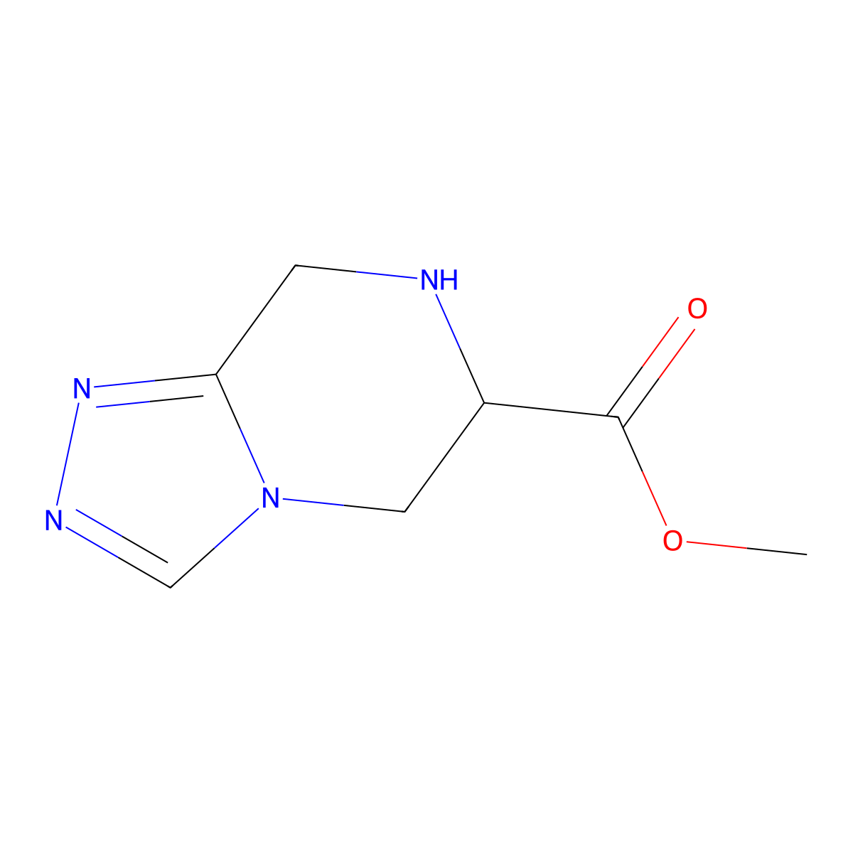 methyl 5H,6H,7H,8H-[1,2,4]triazolo[4,3-a]pyrazine-6-carboxylate molecular structure, CAS 2103470-60-4