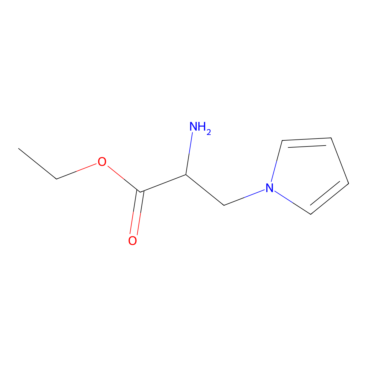 ethyl 2-amino-3-(1H-pyrrol-1-yl)propanoate molecular structure, CAS 2103483-41-4