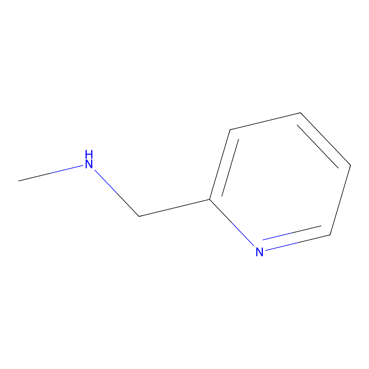 N-methyl-1-(pyridin-2-yl)methanamine molecular structure, CAS 21035-59-6