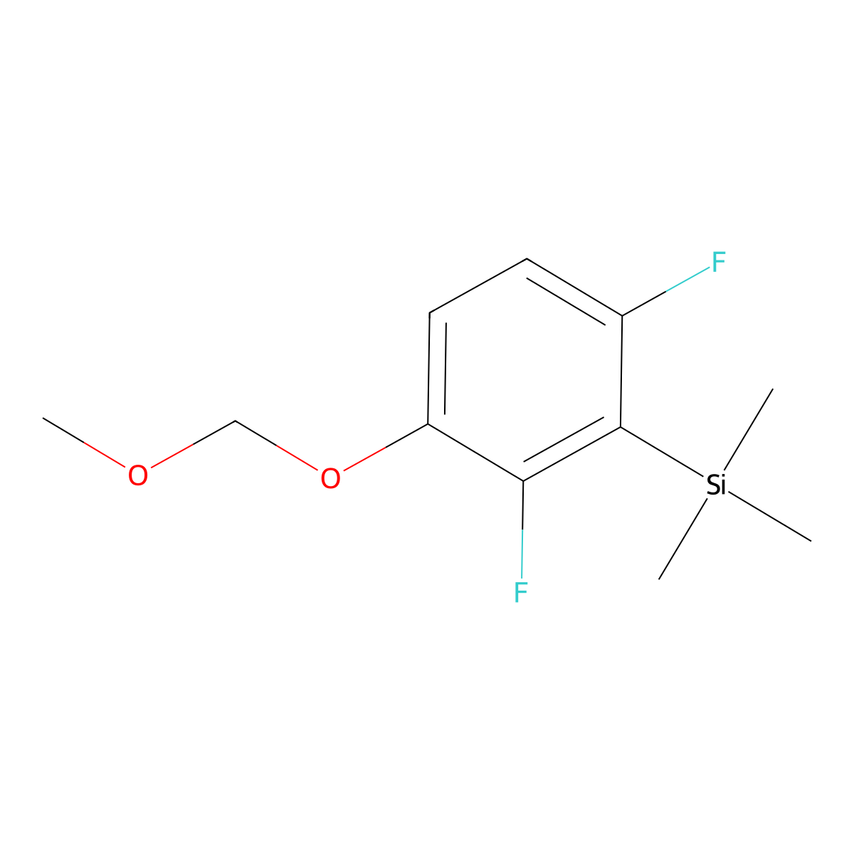 Benzene, 1,3-difluoro-4-(methoxymethoxy)-2-(trimethylsilyl)- molecular structure, CAS 210350-63-3
