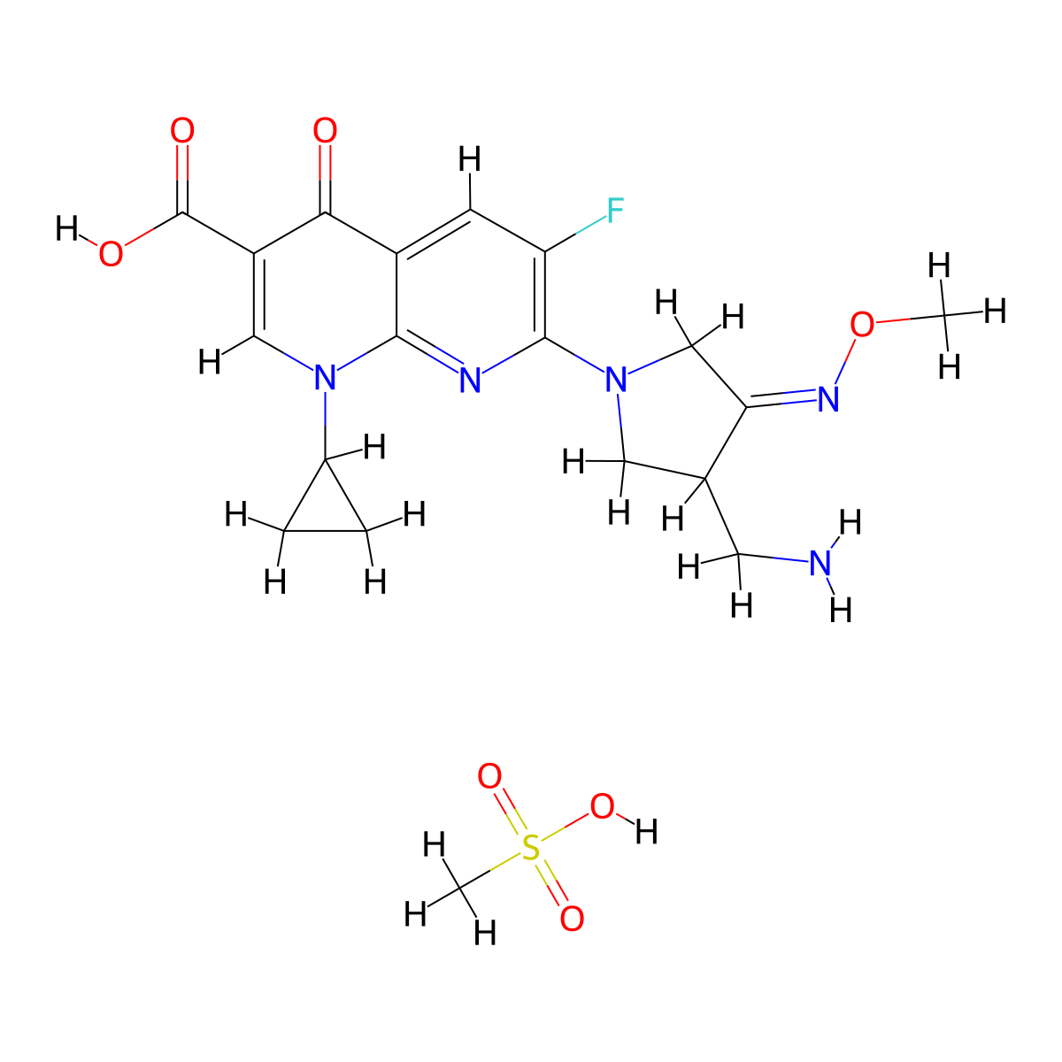 Gemifloxacin Mesylate molecular structure, CAS 210353-53-0