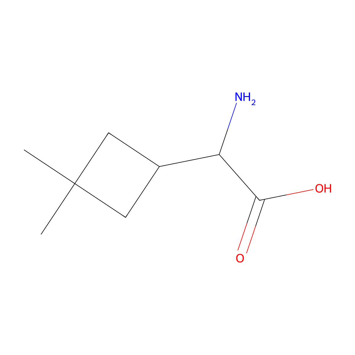 2-Amino-2-(3,3-dimethylcyclobutyl)acetic acid molecular structure, CAS 2103536-04-3