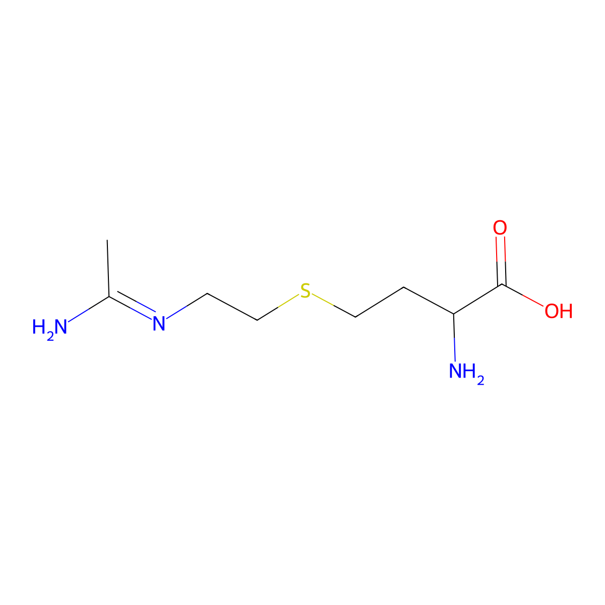 2-amino-4-[2-(1-aminoethylideneamino)ethylsulfanyl]butanoic Acid molecular structure, CAS 210354-23-7