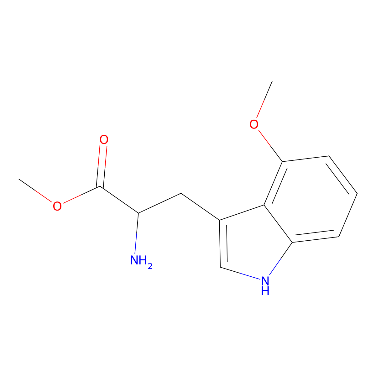 methyl 2-amino-3-(4-methoxy-1H-indol-3-yl)propanoate molecular structure, CAS 2103558-04-7