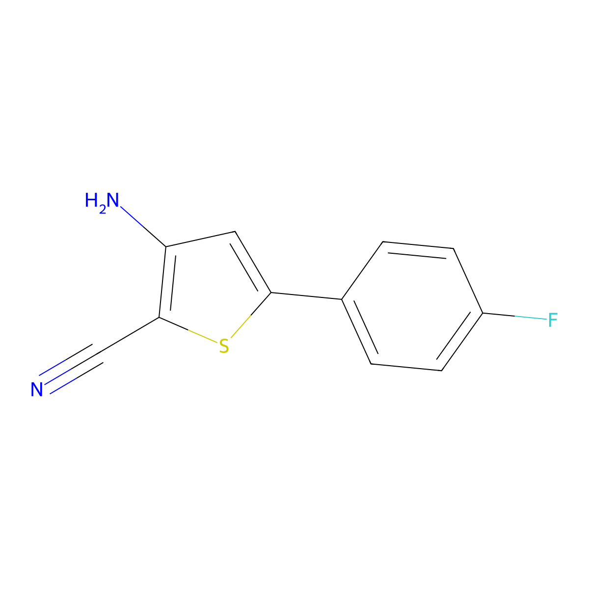 3-Amino-5-(4-fluorophenyl)thiophene-2-carbonitrile molecular structure, CAS 210356-63-1