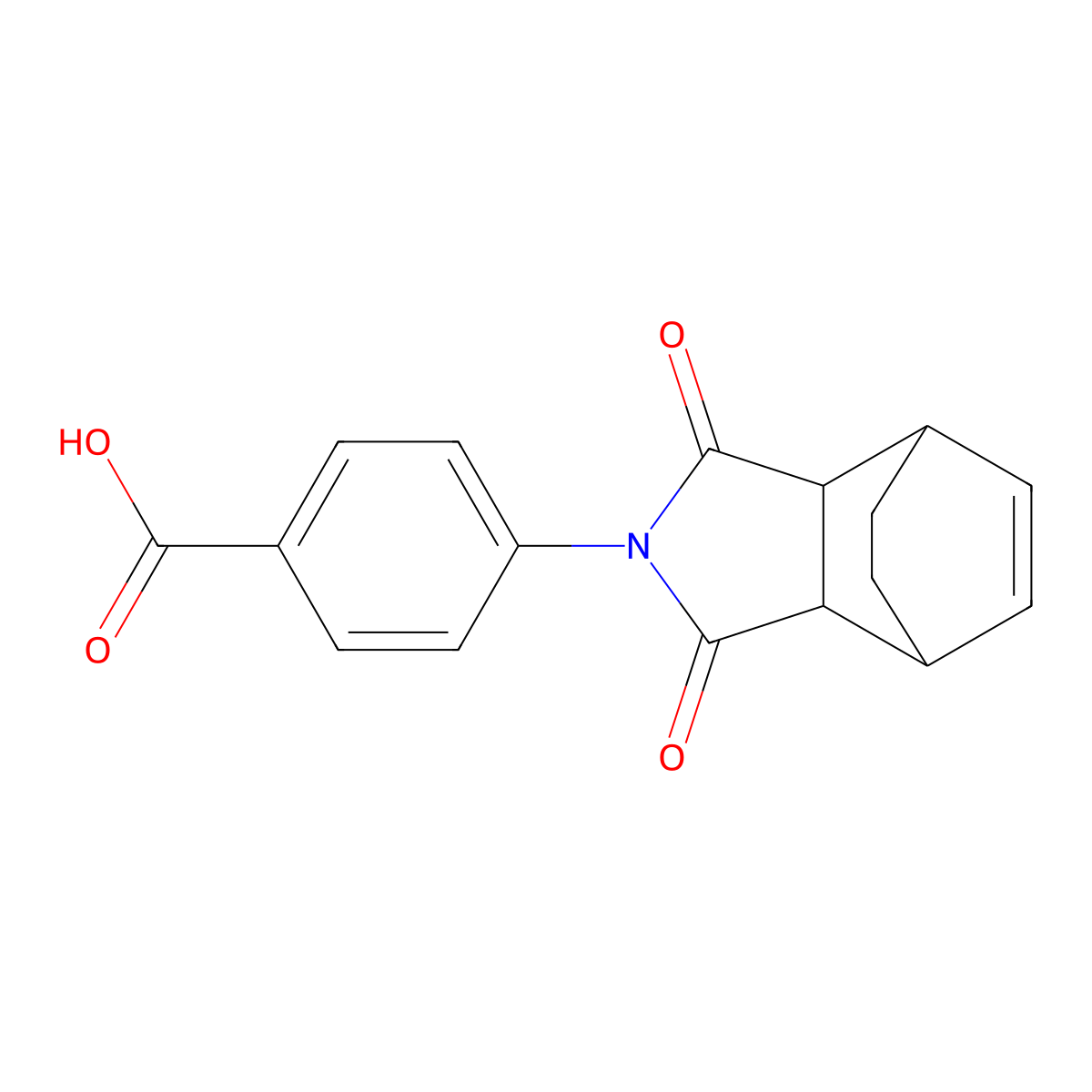 4-(1,3-dioxo-1,3,3a,4,7,7a-hexahydro-2H-4,7-ethanoisoindol-2-yl)benzoic acid molecular structure, CAS 210356-81-3