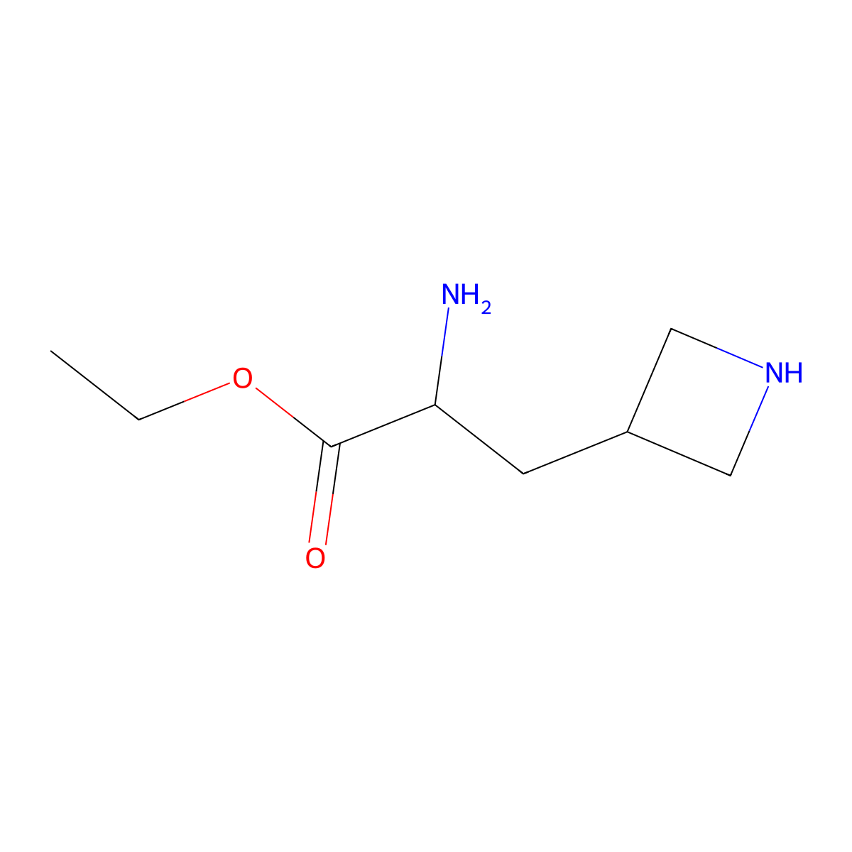 Ethyl 2-amino-3-(azetidin-3-yl)propanoate molecular structure, CAS 2103565-78-0
