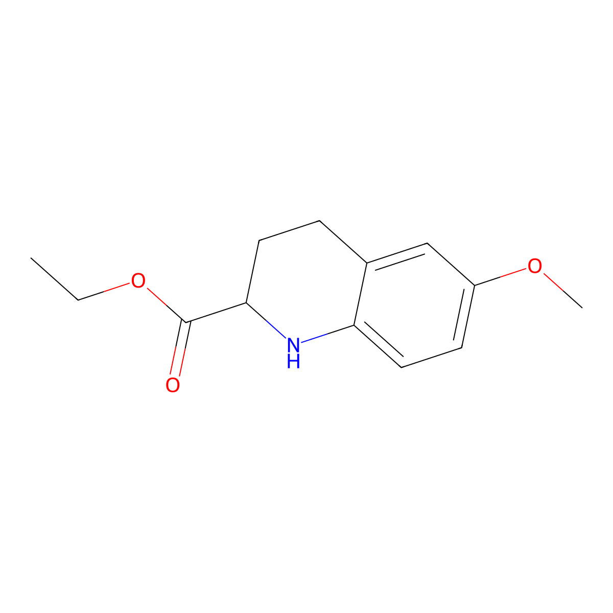 Ethyl 6-methoxy-1,2,3,4-tetrahydroquinoline-2-carboxylate molecular structure, CAS 2103568-23-4