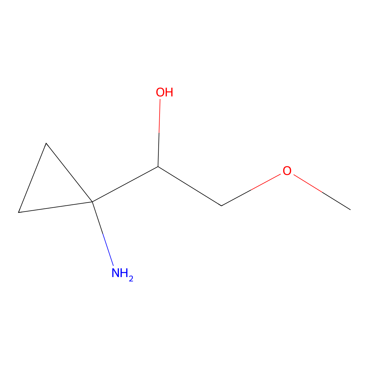 1-(1-Aminocyclopropyl)-2-methoxyethan-1-ol molecular structure, CAS 2103578-40-9