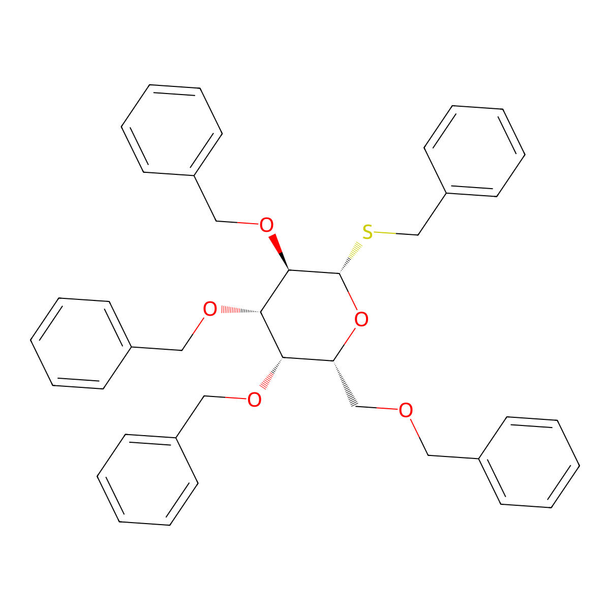 Benzyl 2,3,4,6-tetra-O-benzyl-1-thio-beta-D-galactopyranoside molecular structure, CAS 210358-01-3