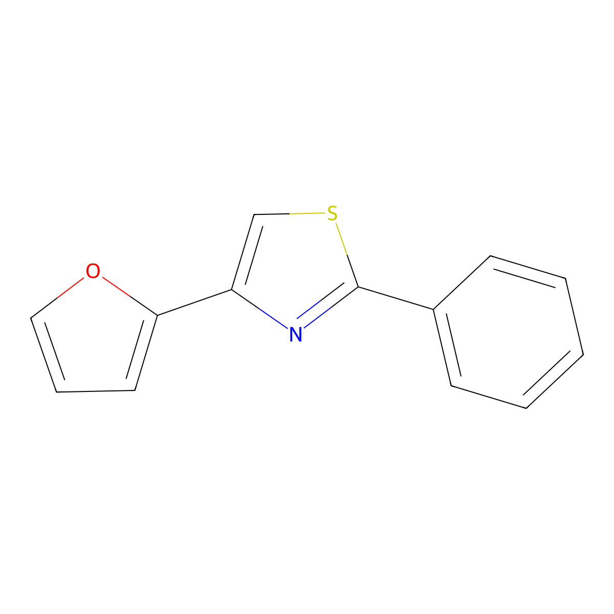 4-(Furan-2-yl)-2-phenyl-1,3-thiazole molecular structure, CAS 21036-63-5