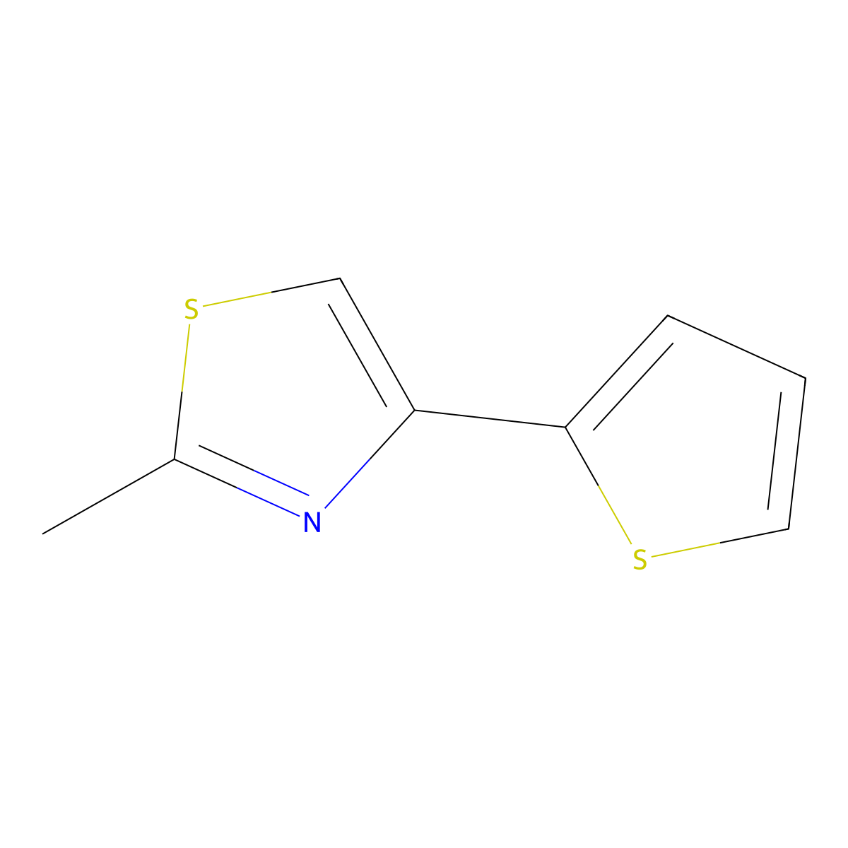 2-Methyl-4-(2-thienyl)-1,3-thiazole molecular structure, CAS 21036-67-9