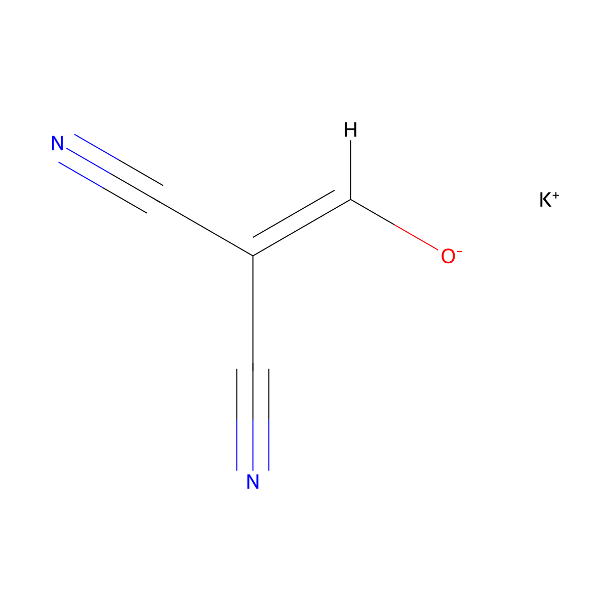 Potassium 2,2-dicyanoethen-1-olate molecular structure, CAS 210360-47-7