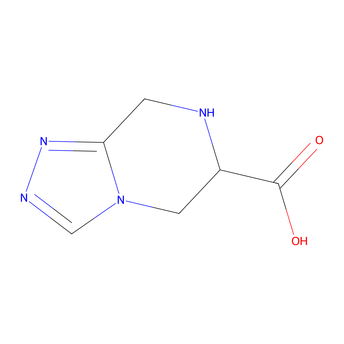 5H,6H,7H,8H-[1,2,4]triazolo[4,3-a]pyrazine-6-carboxylic acid molecular structure, CAS 2103600-91-3