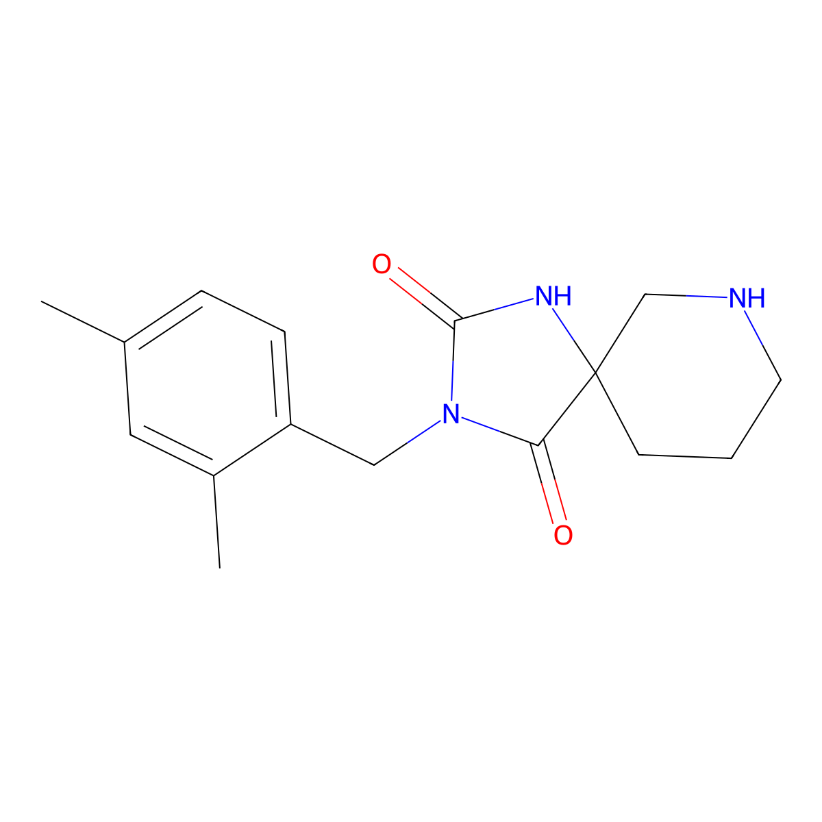 3-[(2,4-Dimethylphenyl)methyl]-1,3,7-triazaspiro[4.5]decane-2,4-dione molecular structure, CAS 2103605-79-2